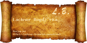 Lackner Bogárka névjegykártya